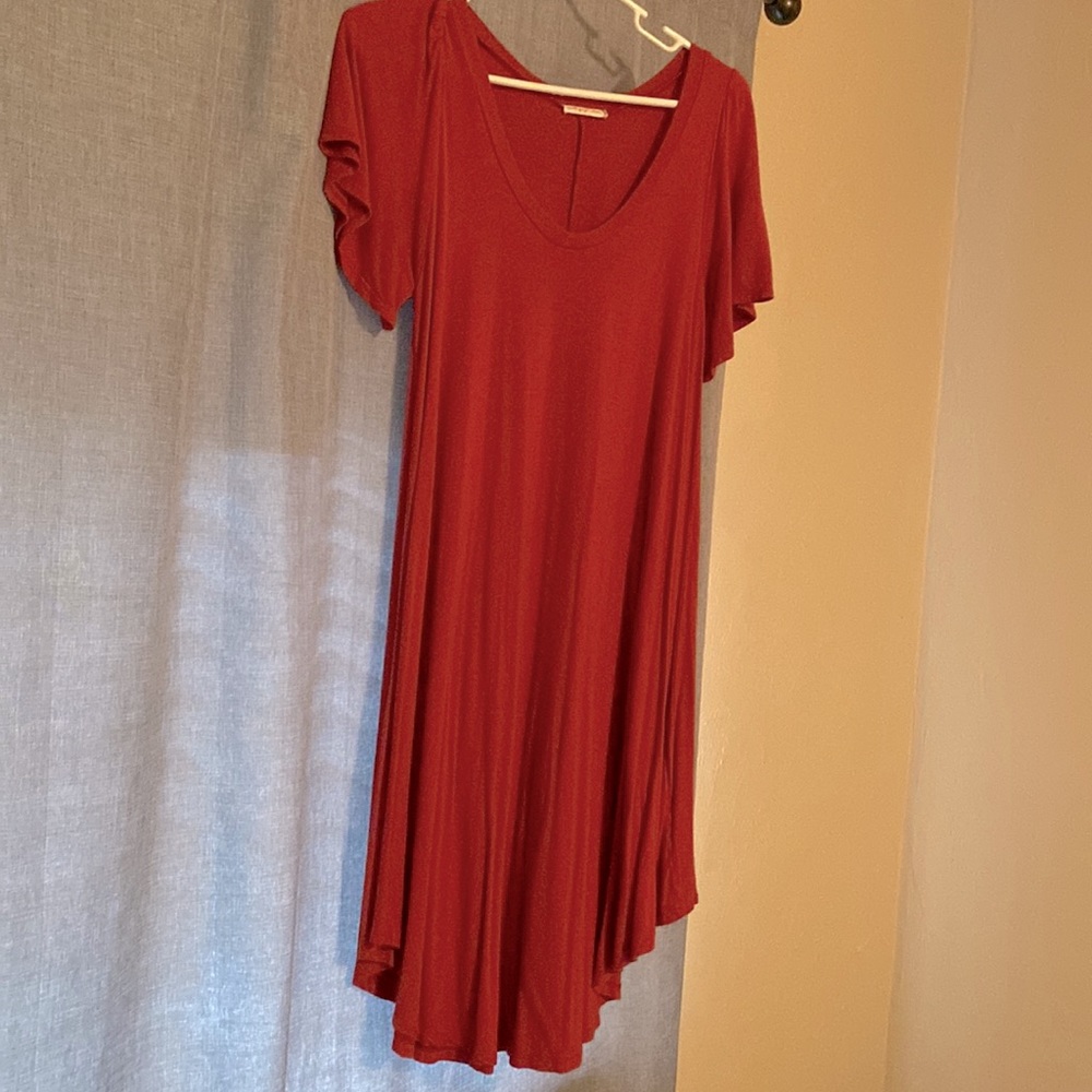 Burnt orange cotton dress